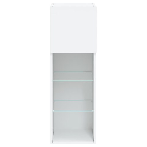 VidaXL Szafki TV, z LED, 2 szt., białe, 30,5x30x90 cm