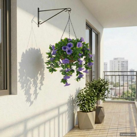 VidaXL Sztuczne Kwiaty Fioletowy 66 x 75 x 70 cm PE i stal