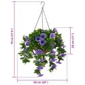 VidaXL Sztuczne Kwiaty Fioletowy 66 x 75 x 70 cm PE i stal