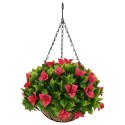 VidaXL Sztuczne Kwiaty Różowy 33 x 33 x 44 cm PE i stal