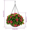 VidaXL Sztuczne Kwiaty Różowy 33 x 33 x 44 cm PE i stal