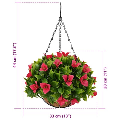 VidaXL Sztuczne Kwiaty Różowy 33 x 33 x 44 cm PE i stal