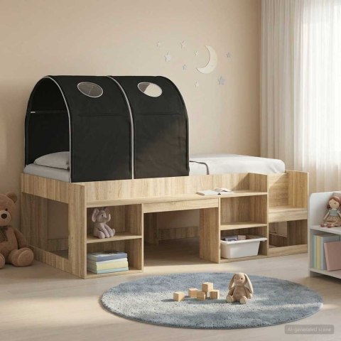 VidaXL Tunel do łóżka 2 pcs Czarny 211 x 52,5 x 2 cm Poliester