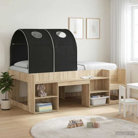 VidaXL Tunel do łóżka 2 pcs Czarny 211 x 52,5 x 2 cm Poliester