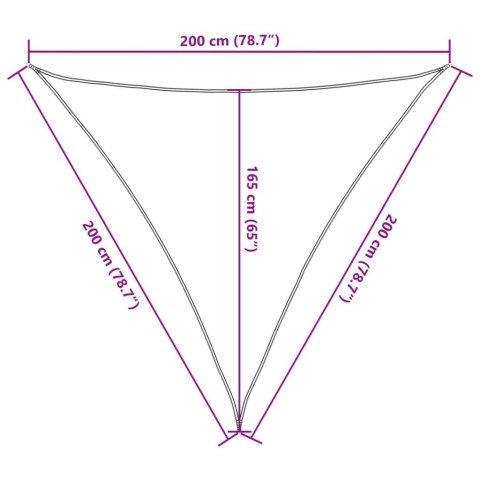 VidaXL Żagiel przeciwsłoneczny, czarny, 2x2x2 m, 100% poliester