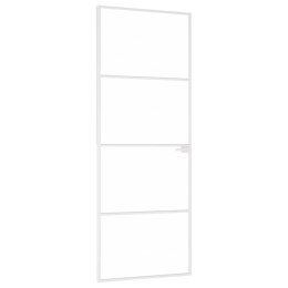 VidaXL Drzwi wewnętrzne, białe, 76x201,5 cm, szkło i aluminium