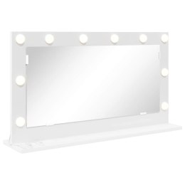 LUSTRO TOALETOWE PROSTOKĄTNY Z LUSTREM BIAŁA 80X45X18CM