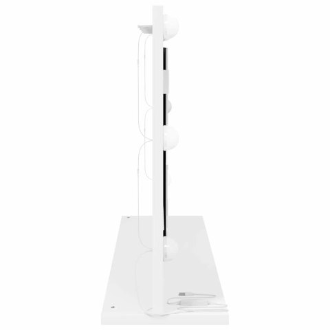 LUSTRO TOALETOWE PROSTOKĄTNY Z LUSTREM BIAŁA 80X45X18CM