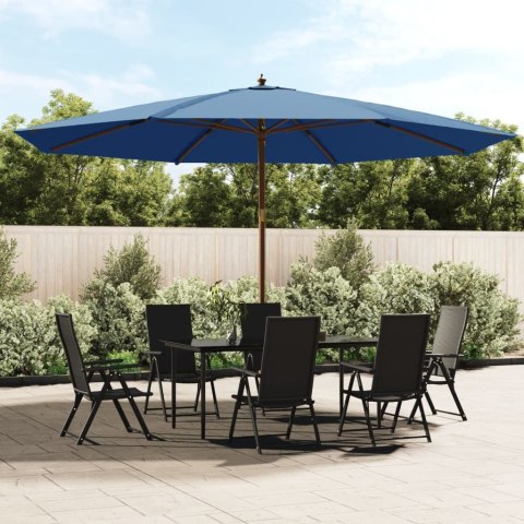 VidaXL Parasol ogrodowy na drewnianym słupku, lazurowy, 400x273 cm