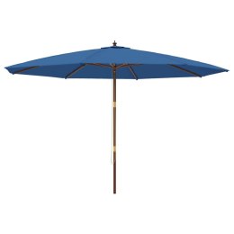 VidaXL Parasol ogrodowy na drewnianym słupku, lazurowy, 400x273 cm