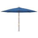 VidaXL Parasol ogrodowy na drewnianym słupku, lazurowy, 400x273 cm