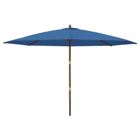 VidaXL Parasol ogrodowy na drewnianym słupku, lazurowy, 400x273 cm