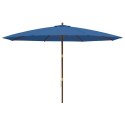 VidaXL Parasol ogrodowy na drewnianym słupku, lazurowy, 400x273 cm