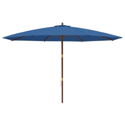 VidaXL Parasol ogrodowy na drewnianym słupku, lazurowy, 400x273 cm