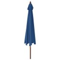 VidaXL Parasol ogrodowy na drewnianym słupku, lazurowy, 400x273 cm