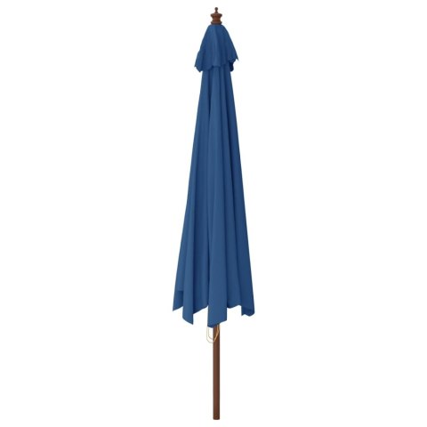 VidaXL Parasol ogrodowy na drewnianym słupku, lazurowy, 400x273 cm