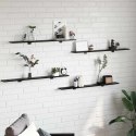 VidaXL Półka na książki 4 pcs Czarny 100 x 10 x 1,5 cm