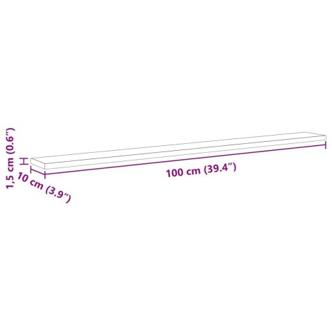VidaXL Półka na książki 4 pcs Czarny 100 x 10 x 1,5 cm