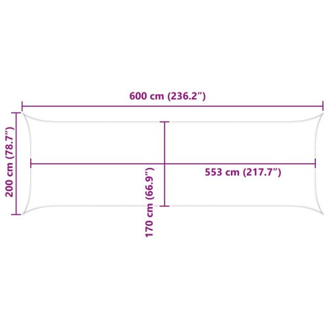 VidaXL Żagiel przeciwsłoneczny Ciemnozielony 2 x 6 m