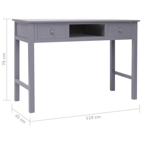 VidaXL Biurko, szare, 110 x 45 x 76 cm, drewniane
