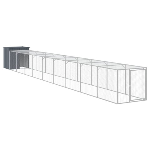 VidaXL Kurnik z wybiegiem, antracytowy, 110x1017x110 cm, stal