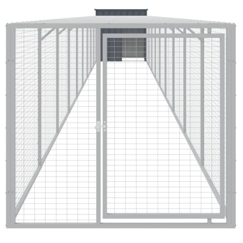VidaXL Kurnik z wybiegiem, antracytowy, 110x1017x110 cm, stal