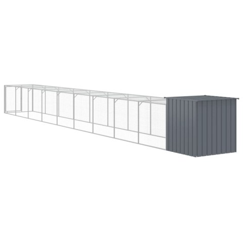VidaXL Kurnik z wybiegiem, antracytowy, 110x1017x110 cm, stal