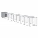 VidaXL Kurnik z wybiegiem, jasnoszary, 110x1017x110 cm, stal