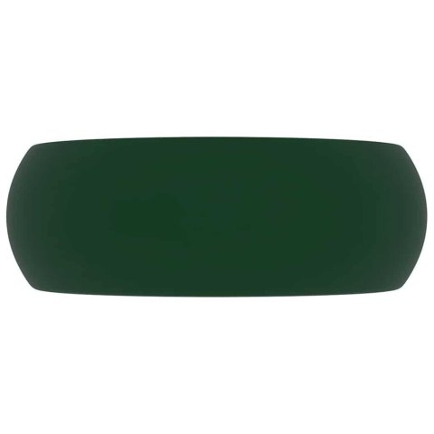 VidaXL Luksusowa, okrągła umywalka, matowa zieleń, 40x15 cm, ceramika