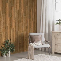 VidaXL Panele ścienne, drewnopodobne, brązowe, PVC, 4,12 m²