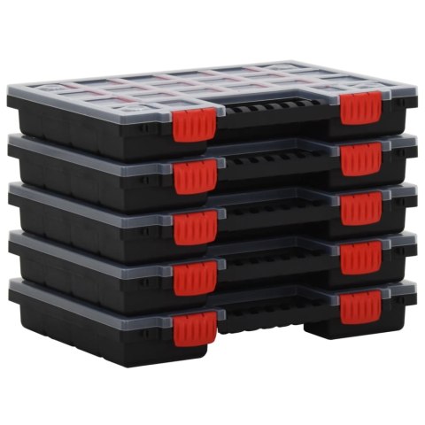 VidaXL Pudełka asortymentowe, 5 szt., 34,5x25x5 cm polipropylen
