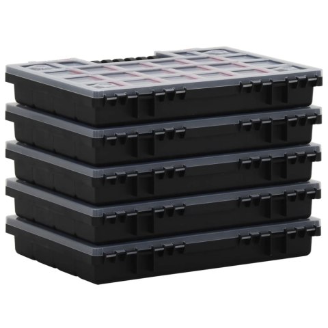 VidaXL Pudełka asortymentowe, 5 szt., 34,5x25x5 cm polipropylen