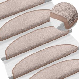 VidaXL Samoprzylepne maty na schody Półokrąg 15 pcs Jasny Brąz