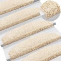 VidaXL Samoprzylepne maty na schody Półokrąg 15 pcs Jasny Brąz