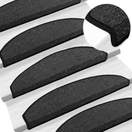 VidaXL Samoprzylepne maty na schody Półokrąg 15 pcs antracytowy