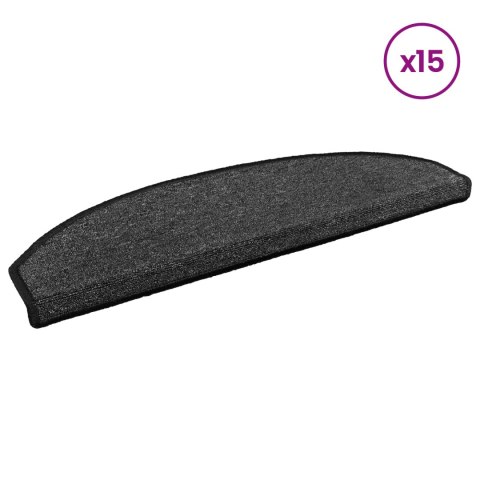 VidaXL Samoprzylepne maty na schody Półokrąg 15 pcs antracytowy