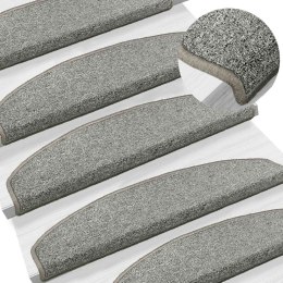 VidaXL Samoprzylepne maty na schody Półokrąg 15 pcs jasnoszary