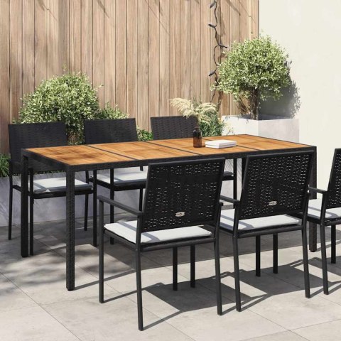 VidaXL Stół Ogrodowy Czarny 190 x 90 x 75 cm polirattan