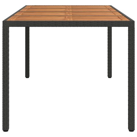 VidaXL Stół Ogrodowy Czarny 190 x 90 x 75 cm polirattan