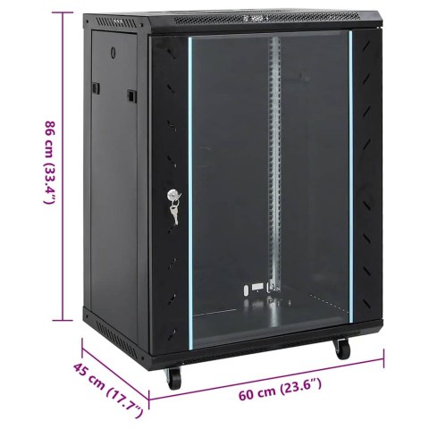 VidaXL Szafa sieciowa 15U z nóżkami obrotowymi 19" IP20 60x45x86 cm