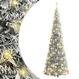 VidaXL Sztuczna choinka typu pop-up, ośnieżona, 100 LED, 150 cm