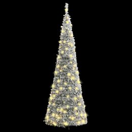VidaXL Sztuczna choinka typu pop-up, ośnieżona, 100 LED, 150 cm