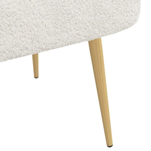 VidaXL Tapicerowana ławka z oparciem kremowy 110 x 60 x 76 cm Bouclé