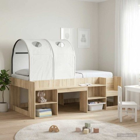 VidaXL Tunel do łóżka 2 pcs Biały 211 x 52,5 x 2 cm Poliester