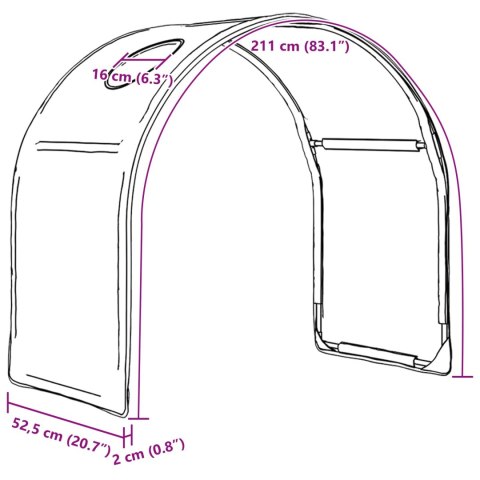 VidaXL Tunel do łóżka 2 pcs czerwony 211 x 52,5 x 2 cm Poliester