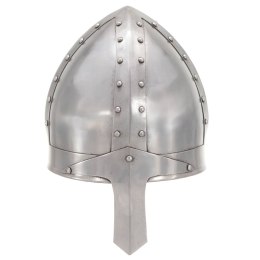 VidaXL Replika średniowiecznego zabytkowego hełmu, LARP, srebrna stal