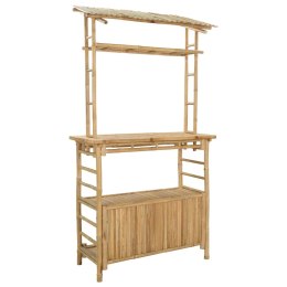 VidaXL Stół barowy na zewnątrz Naturalny 110 x 50 x 210 cm Bambus