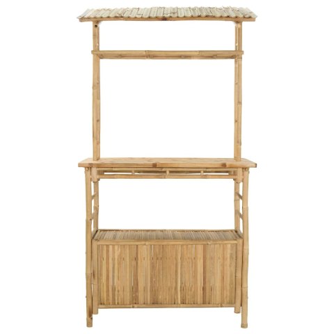 VidaXL Stół barowy na zewnątrz Naturalny 110 x 50 x 210 cm Bambus