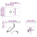 ZLEW BIAŁY 670X460 MM 80% KWARC I 20% ŻYWICA