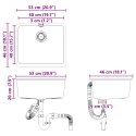 ZLEW ZLEWOZMYWAK CZARNY 530X460MM 80% KWARC I 20% ŻYWICA